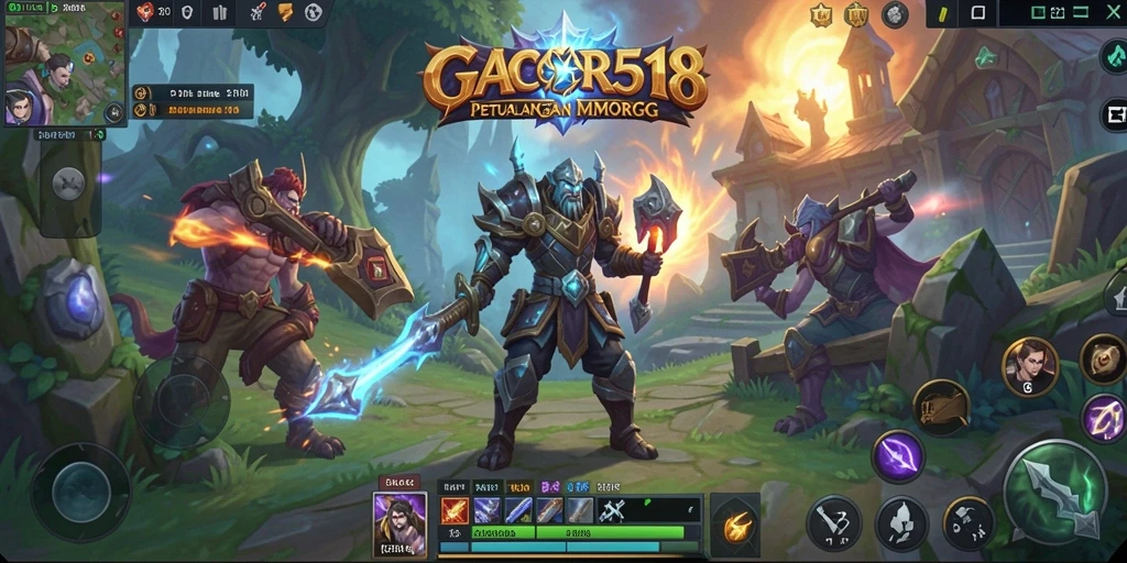 Tampilan gameplay yang mendebarkan di dunia GACOR518.