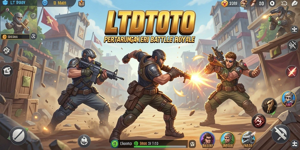 Screenshot LTDTOTO menampilkan aksi pertarungan seru dalam Battle Royale.