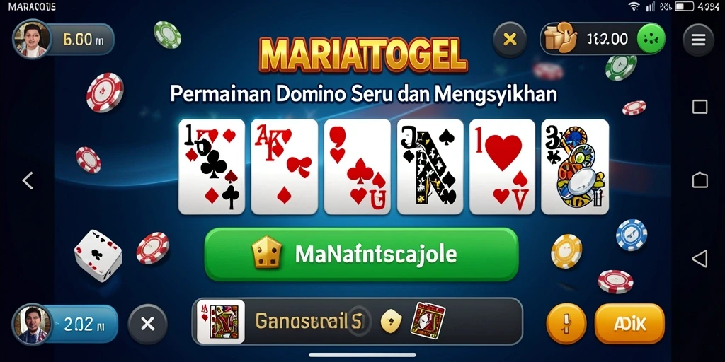 Tampilan gameplay menarik dari MARIATOGEL dalam permainan Domino.