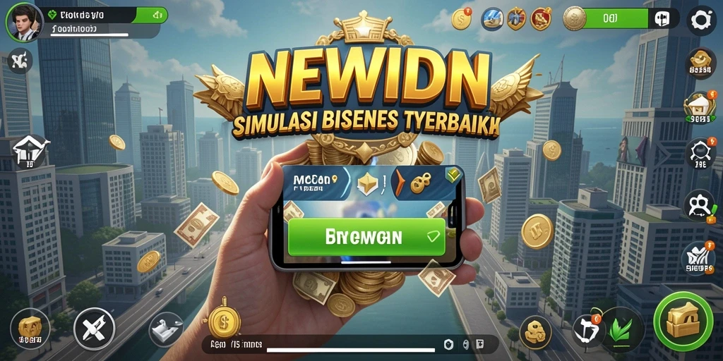 Screenshot gameplay NEWIDN menampilkan aksi pengelolaan bisnis yang seru.